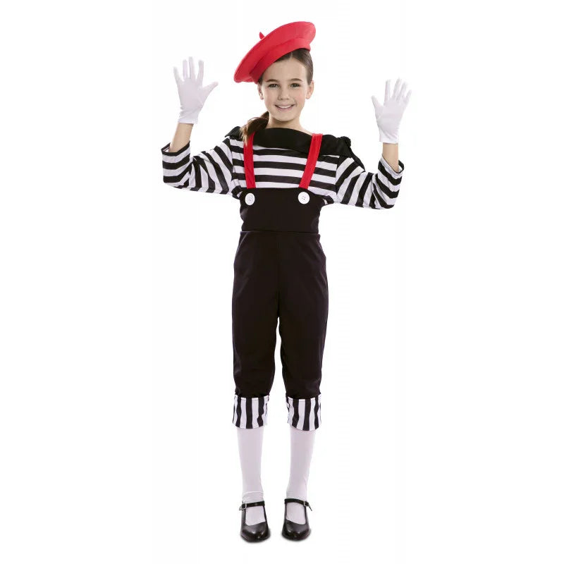 Disfraz de Mimo Divertido para Niña Mimo EuroCarnavales